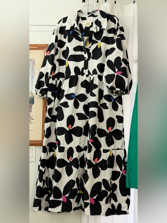 Anthropologie Dresses & Skirts - Anthropologie Maeve Bettina Black & White Midi Dress with Multicolor Accents